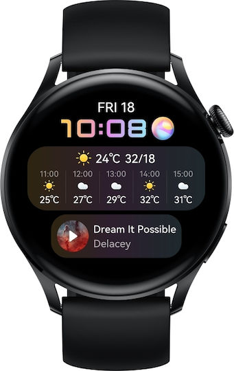 Huawei Watch 3 Active Oțel inoxidabil 46mm Rezistent la apă cu eSIM (Negru)
