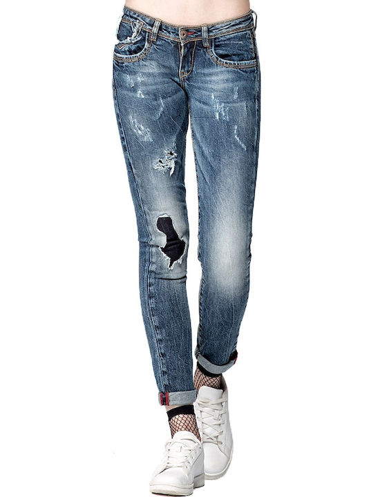 Terry Distressed 17.1.2.84.065 Χαμηλόμεσο Γυναικείο Jean Παντελόνι με Σκισίματα σε Slim Εφαρμογή