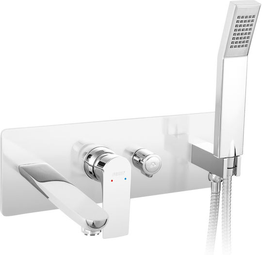 Ferro Algeo Square für Badewanne 2 Ausgänge Silber