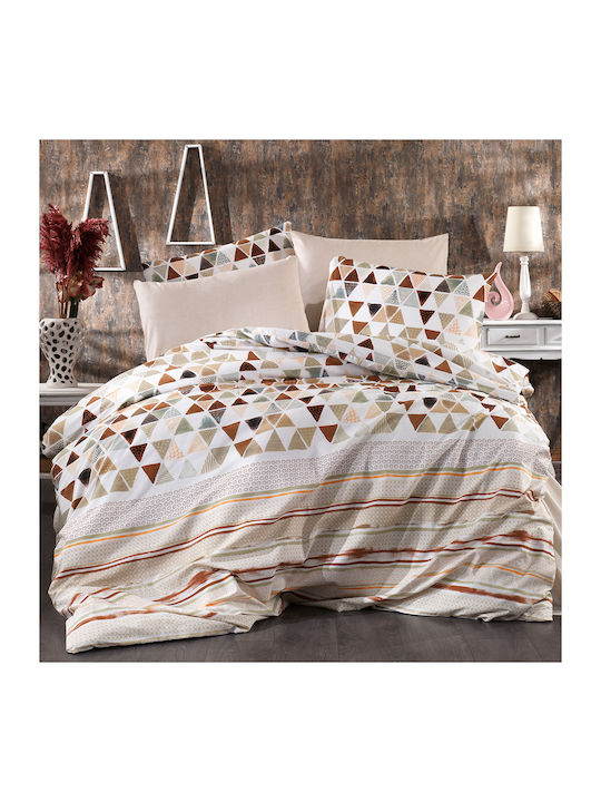 Dimcol Bettbezug Über-Doppelbett 220x240 Ναυσικά Brown Beige