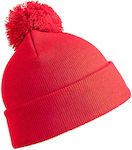 Result Knitted Beanie Cap Red