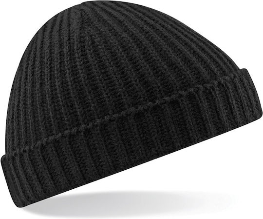 B460 Beanie Männer Beanie mit Rippstrick in Schwarz Farbe