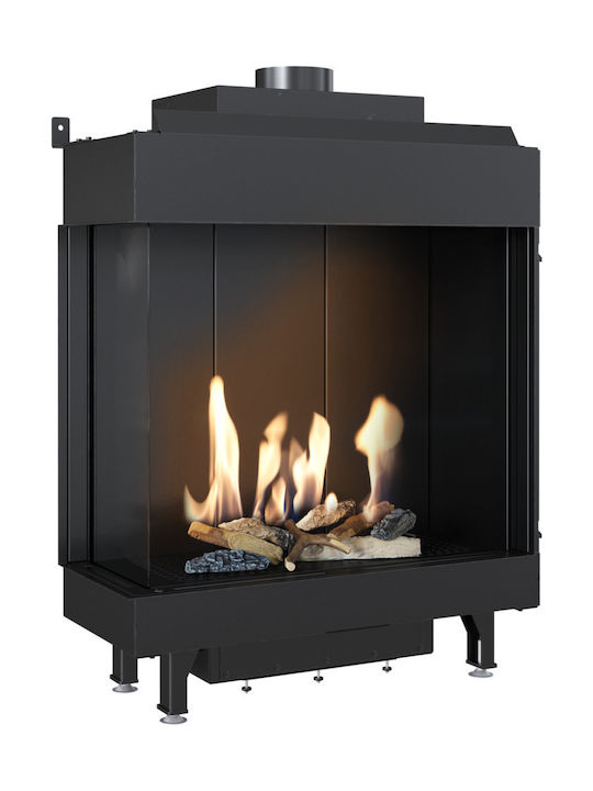 Kratki Leo L 76 62 G31 37 MBAR Wood Fireplace Insert with Left Corner Window 5.1kW