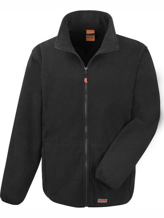 Result Heavy Duty R330X Men's Long Sleeve Promotional Cardigan Black