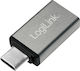 LogiLink Μετατροπέας USB-C male σε USB-A female Ασημί 1τμχ AU0042