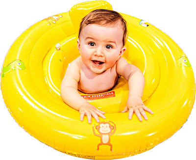 Swim Essentials Kinder Schwimmtrainer Swimtrainer mit Durchmesser 60cm für 6 bis 12 Monate Gelb Animals
