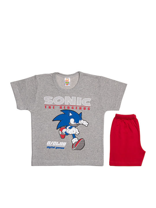 Nina Club Детска Лятна Сива Пижама Sonic