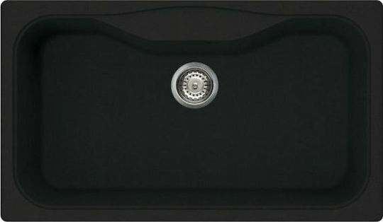 Elleci Fox 360 Granitek LGF36040 Drop-In Sink Synthetic Granite W86xD50cm Nero