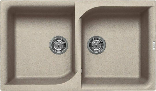 Elleci Ego 450 Granitek LGE45051 Drop-In Chiuvetă din Granit Sintetic L86xW50cm Avena