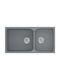 Sanitec Classic Undermount Sink Left Synthetic Granite W92xD51cm Metallic Silver