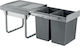 Gollinucci Waste Bin Recycling Plastic for Cabinet Gray 42lt 2pcs