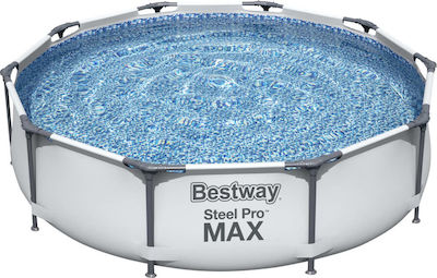 Bestway Steel Pro Max Πισίνα PVC με Μεταλλικό Σκελετό 305x305x76εκ.