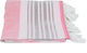 Sidirela Beach Towel Cotton Pink with Fringes 160x80cm.
