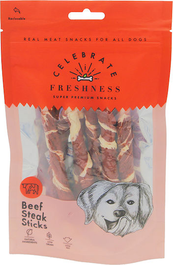 Celebrate Freshness Beef Steak Dog Stick Treats with Chicken 100gr 84069