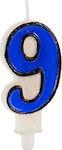 Κεράκι Γενεθλίων Νούμερο 9 Μπλε
