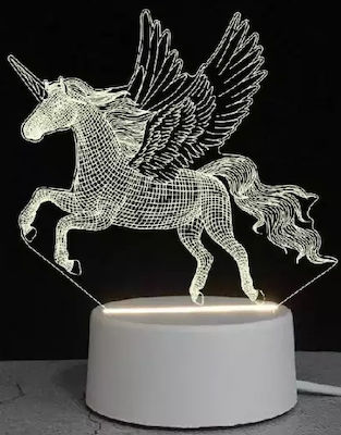 USB 3D LED Night Light Table Lamp for Home Decorative Warm Light Design Unicorn (oem)