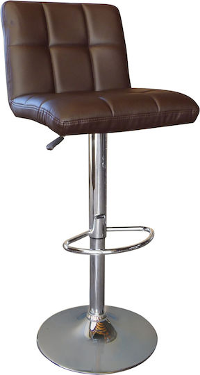 Stool Bar Lino with Back & Adjustable Height Coffee 2pcs 44x50x83-113cm