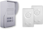 Prestige Intercom-Kit für 2 Wohnungen Silber mit Ws 200 Weiß Intercom - bis zu 12 Zinsfreie Ratenzahlungen