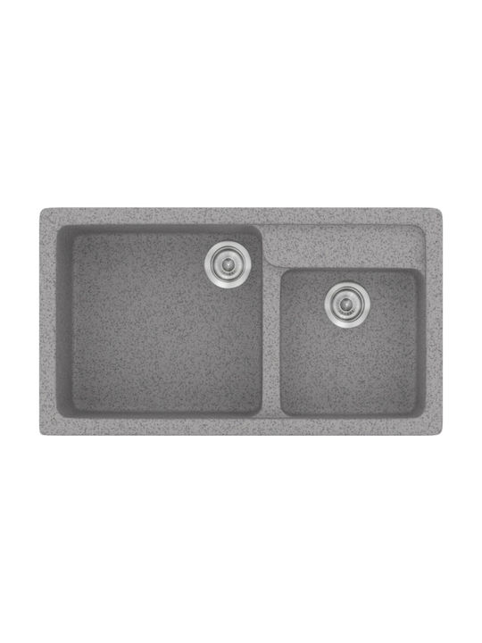 Sanitec Classic Drop-In Küchenspüle Links aus künstlichem Granit BxT51cm Granite Grey