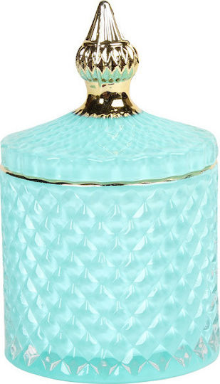 Keskor Фонтанера Стъклен с Капак 8.5x8.5x14см Turquoise/Gold