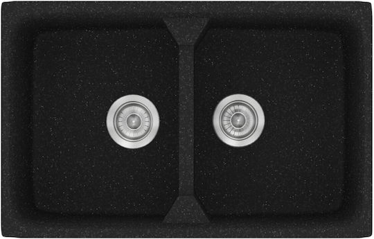 Sanitec Classic Drop-In Sink Synthetic Granite W78xD51cm Granite Black