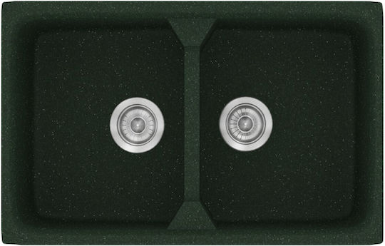 Sanitec Classic Drop-In Spüle aus Verbundgranulat B78xT51cm Granite Green