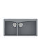 Sanitec Classic Drop-In Chiuvetă Dreapta din Granit Sintetic L93xW51cm argintiu metalic