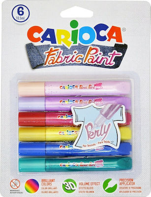 Carioca Fabric Paint Markers Set for Fabric Perly 10.5ml 6pcs