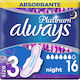 Always Platinum Ultra Night Sanitary Pads with Wings for Heavy Flow 6 Drops Size 3 16pcs