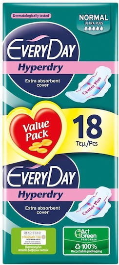 Every Day Hyperdry Normal Превръзки с крилца за Нормален поток 5 Капки в Двойна опаковка 2x9бр
