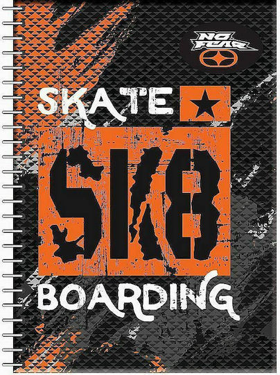 No Fear Spiral Heft Geregelt A4 2 Themen 347-76440 Skate Boarding Schwarz 1Stück
