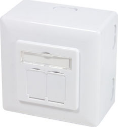 LogiLink External Double Network Socket RJ45 Cat6 White NP0039A