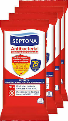Septona Antibacterial Dezinfectante Servetele Pentru mâini 4x15buc
