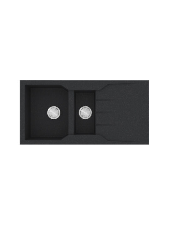 Sanitec Ultra Granite Ένθετος Νεροχύτης Αριστερός από Συνθετικό Γρανίτη Μ100xΠ50cm Grafite