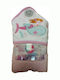 Dreams by Joyce Βρεφική Κάπα-Μπουρνούζι με Κουκούλα Ροζ 76x76εκ.