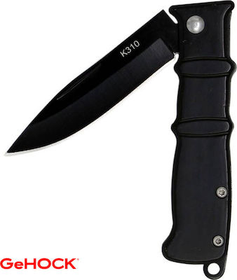 GeHock Taschenmesser Schwarz mit Klinge aus Rostfreier Stahl