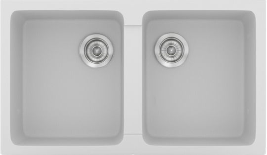 Sanitec Classic Drop-In Sink Synthetic Granite W86xD50cm White