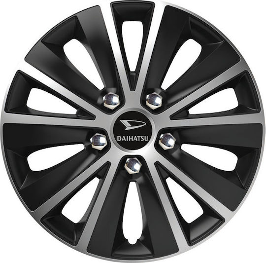 Versaco Σετ Τάσια Αυτοκινήτου Rapide Nc με σήμα Daihatsu 4τμχ 15" Ασημί/Μαύρο