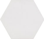 Ravenna White Hex 014699 Placă Perete Bucătărie / Baie din Granit Mat 25x22cm Alb