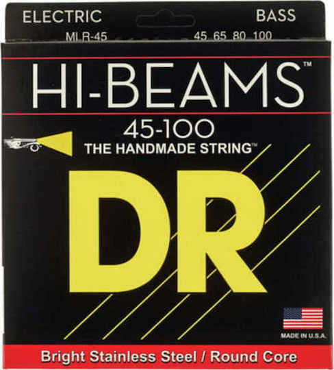 DR Hi-Beams Einstellen Χορδές Rostfreier Stahl Μπάσου 45 - 100" Medium/Light