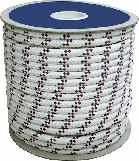 Lalizas Cabo Gestrickt Seil 6mm 50m Polyester Weiß mit Blauem Sash Weiß
