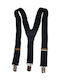 Energiers Kids Suspenders with 3 Clips Black