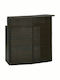 Outdoor Bar Free Standing Rattan Table Brown 120x55x110cm