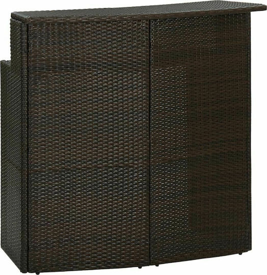 Outdoor Bar Free Standing Rattan Table Brown 120x55x110cm