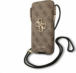 Guess 4G Metal Logo Handbag έως 6.7" Καφέ