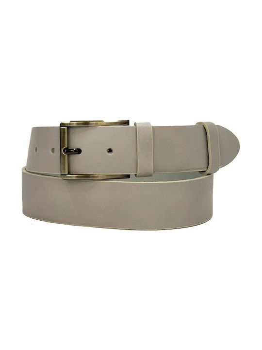 Women's Belt made of Genuine High Quality Leather 4cm Greek Made in Ice color