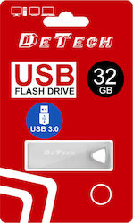 De Tech 32GB USB 3.0 Stick Argint