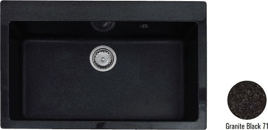 Crown R-81 Economic 6881 6881-71 Drop-In Spüle aus Verbundgranulat B78.5xT49.5cm Granite Black
