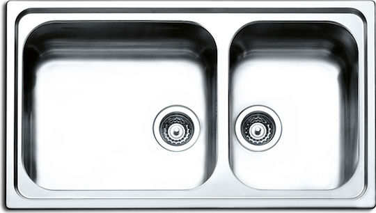 Apell Venezia 8320 Ένθετος Νεροχύτης Αριστερός Inox Σαγρέ Μ86xΠ50cm Ασημί