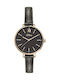 s.Oliver Women's Watch with Black Leather Strap